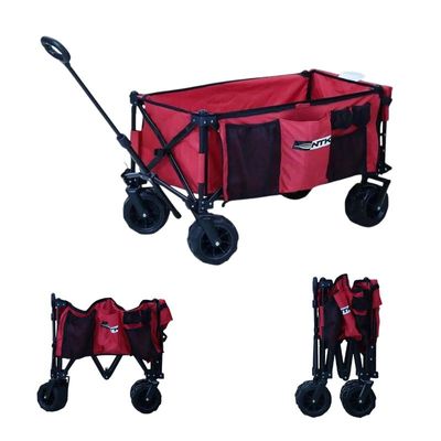 Carrinho de Carga Vermelho Dobrável Multiuso Compras 80 KG