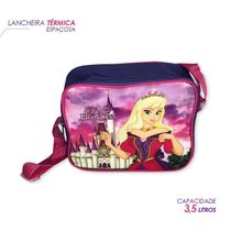 Kit Mochila Infantil Escolar Lancheira Estojo Princesa Roxa