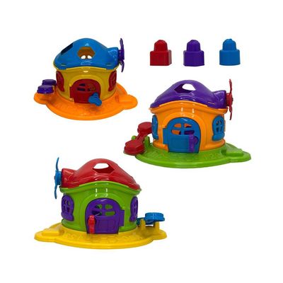 Casinha Cogumelo Brinquedo Infantil com Peças de Encaixar