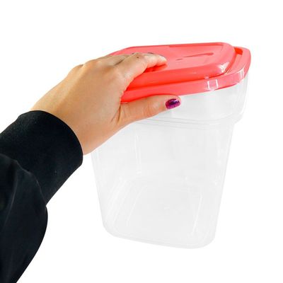 Kit com 5 Potes Rosa/Vermelho Porta Alimentos e Mantimentos