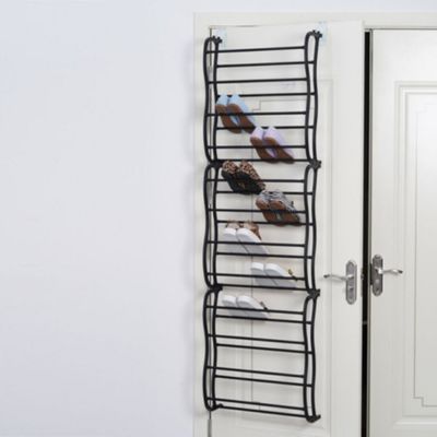 Sapateira Preta Vertical de Parede ou Porta para 36 Pares