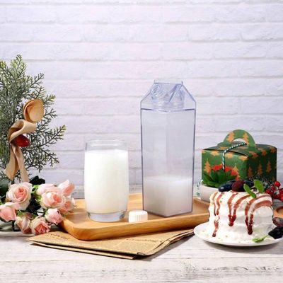 Garrafa Grande Caixa de Leite Suco Água Transparente 500ml
