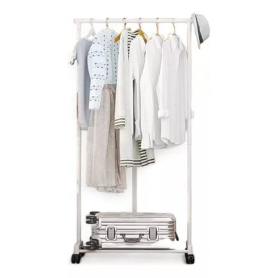 Arara Multiuso para Pendurar Roupas c/ Prateleira e Rodinhas