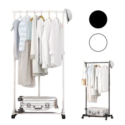 Arara Multiuso para Pendurar Roupas c/ Prateleira e Rodinhas