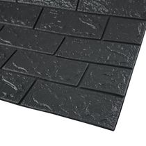 Placa Decorativa 3D Tijolinho Preto 70cm x 77cm Adesivada