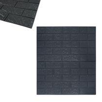 Placa Decorativa 3D Tijolinho Preto 70cm x 77cm Adesivada