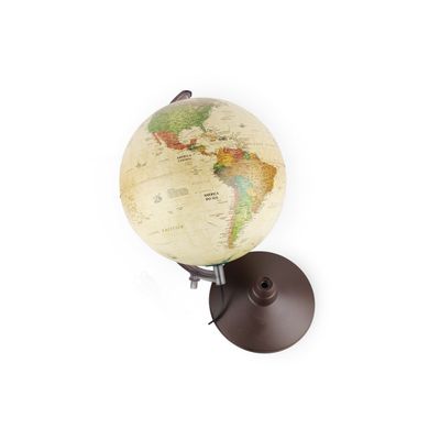 Globo Terrestre Decorativo Geográfico Marco Polo C/ Lupa Base em Plástico Iluminado LED Tecnodidattica