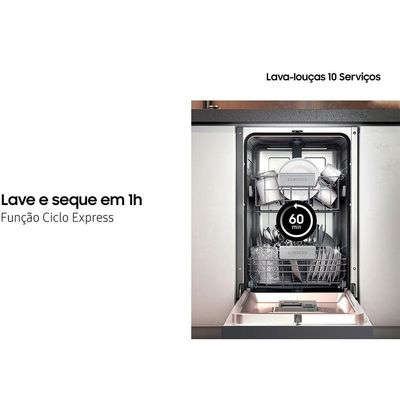 Lava-Louças Samsung DW50C6070FG/AZ 10 Serviços com Display de LED 110V – Black Inox