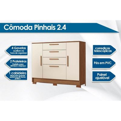 Guarda Roupa +Cômoda 2 Peças QC341 Jatobá - Santos Andirá
