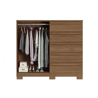 Guarda Roupa +Cômoda 2 Peças QC330 Jatoba/Areia - Santos Andirá