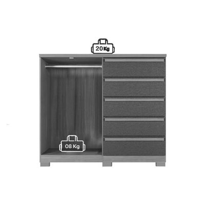 Guarda Roupa +Cômoda 2 Peças QC330 Jatoba/Areia - Santos Andirá