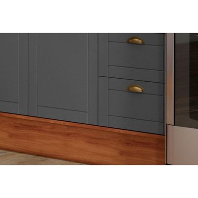 Cozinha Completa Carraro 9 Peças Bella C9P200 Nogal/Cinza