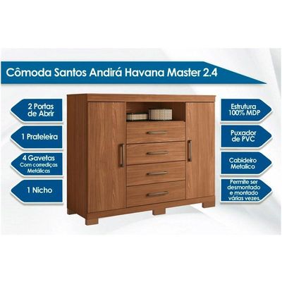 Guarda Roupa +Cômoda 2 Peças QC337 Jatobá - Santos Andirá