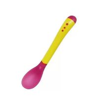 Colher Infantil Termo Sensível Silicone Zein Amarelo