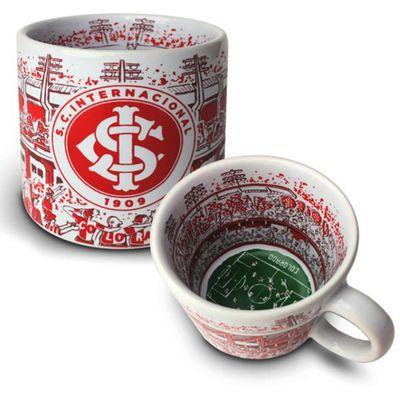 Caneca KazzaVip do Internacional Cerâmica 360 ML Estádio Beira-Rio Licenciada Branco