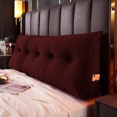 Almofada Para Cabeceira Encosto Apoio Lombar Spot 160cm Com Porta Celular Suede - Abmaza Vermelho
