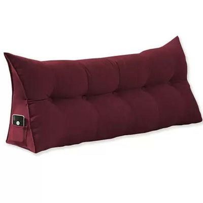 Almofada Para Cabeceira Encosto Apoio Lombar Spot 195cm Com Porta Celular Suede - Abmaza Vermelho