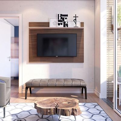 Painel Extensivo Maia - Ssx Multicoisas Cor Nogueira Real/off White
