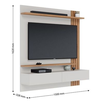Home Suspenso Juriti 150cm 3 Portas Basculantes - Ssx Multicoisas Cor Off White Matte/freijo