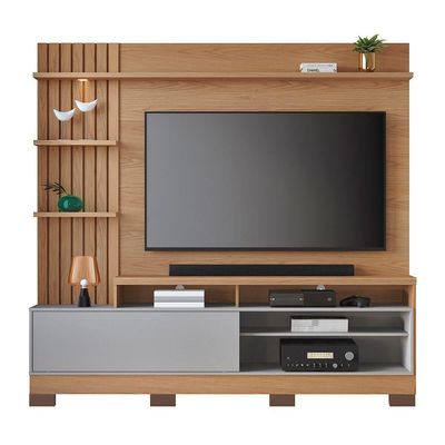 Home Maceio Com Pés 1 Porta Basculante - Ssx Multicoisas Cor Freijo/cinza Fosco