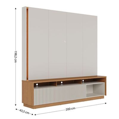 Home Jordao 2 Portas De Correr - Ssx Multicoisas Cor Off White Matte/freijo
