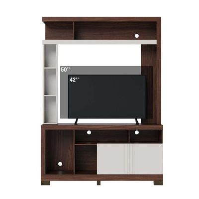 Estante Elba 136cm 2 Portas De Giro - Ssx Multicoisas Cor Nogueira Real/off White Matte