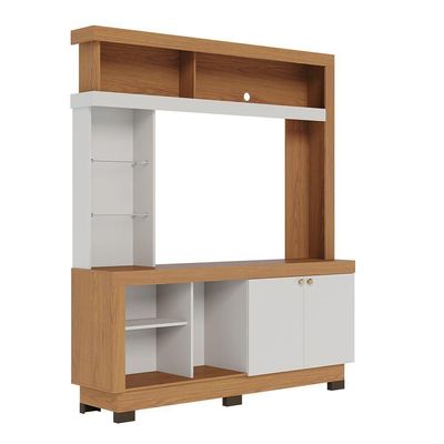 Estante Valença 160cm 2 Portas De Giro - Ssx Multicoisas Cor Freijó/off White