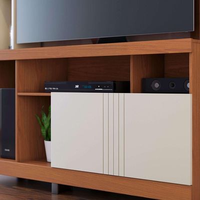 Estante Elba 136cm 2 Portas De Giro - Ssx Multicoisas Cor Freijo/off White Matte