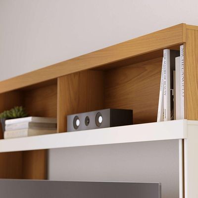 Estante Belaya 160cm 2 Portas De Giro - Ssx Multicoisas Cor Freijo/off White Matte