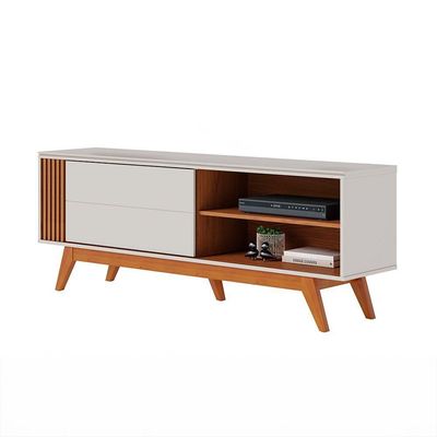 Bancada Otawa 160cm 1 Porta De Correr - Ssx Multicoisas Cor Off White Matte/freijo