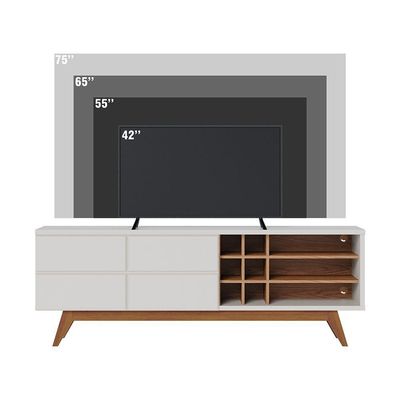 Bancada Noronha 180cm 2 Portas De Giro Off White Matte/freijo - Ssx Multicoisas
