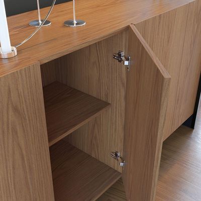 Aparador Buffet Copacabana 160cm 4 Portas De Giro - Ssx Multicoisas Cor Freijo/preto Fosco