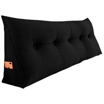 Almofada Para Cabeceira Encosto Apoio Lombar Spot 160cm Com Porta Celular Suede - Abmaza Cor Preto