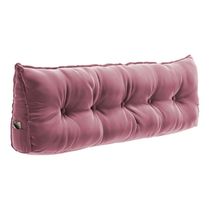 Almofada Para Cabeceira Encosto Apoio Lombar Spot 195cm Com Porta Celular Veludo - Abmaza Cor Rosa