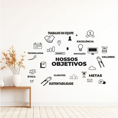 Adesivo Parede Empresa Nossos Objetivos Cor Preto