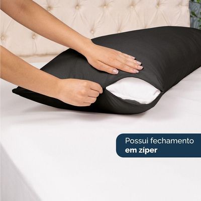 Fronhas Para Travesseiro De Corpo Slim 1,50m X 50cm 2 Unidades - Preto