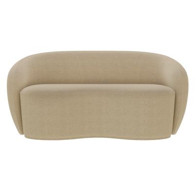 Sofá Living Decorativo 180cm 2 Lugares Íbis Encosto Fixo Bouclê Bege G33 - Gran Belo