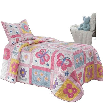 Kit Cobre Leito Colcha Bouti Solteiro Infantil 2 Peças - Love - 100% Poliéster