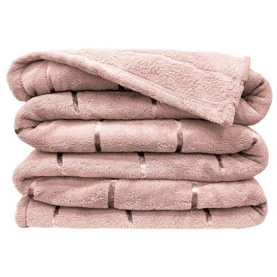 Cobertor Manta Himaláia Queen Ultrasoft Dupla Face - Rosê - 100% Poliéster