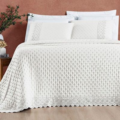 Cobre Leito Casal Divino Lese 3 Peças Dupla Face - Branco