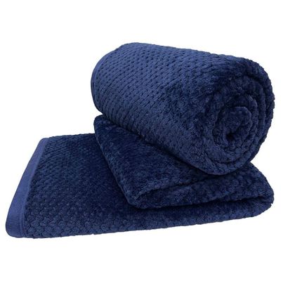 Cobertor Manta Elite Queen Ultrasoft Dupla Face - Marinho - 100% Poliéster