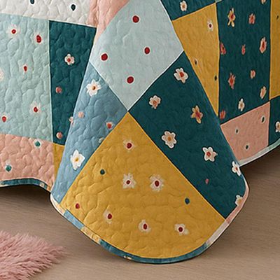 Kit Cobre Leito Colcha Bouti Solteiro Infantil 2 Peças - Margarida - 100% Poliéster