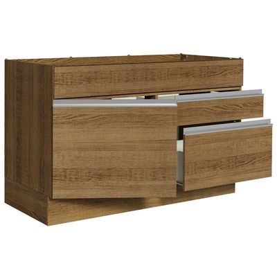 Balcão Gabinete De Pia 120 X 60 Cm 1 Porta 2 Gavetas Rusti