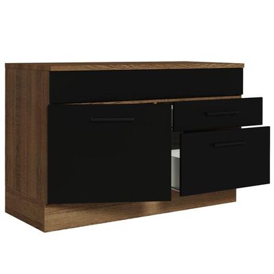 Balcão Gabinete De Pia 120 X 60 Cm 1 Porta 2 Gavetas Rustic