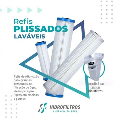 Refil Hidrofiltros Plissado Lavável Poe 9.3-4? Eco E Mid