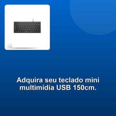 Teclado Mini Multimídia Usb 150cm Preto