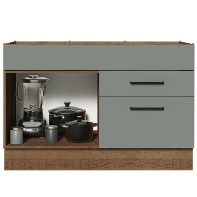 Balcão Gabinete De Pia 120 X 60 Cm 1 Porta 2 Gavetas Rustic