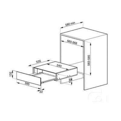 GAVETA AQUECIDA SMEG 45KG 14x60CM (CT15-2)