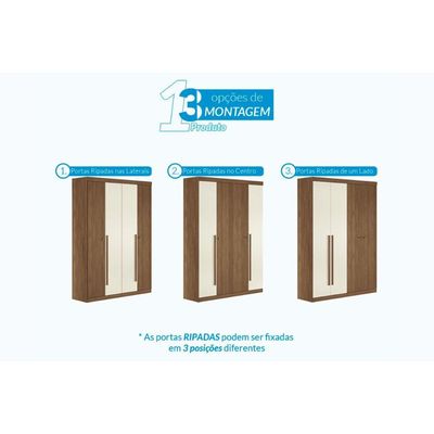 Guarda Roupa +Cômoda 2 Peças QC333 Jatoba/Areia - Santos Andirá