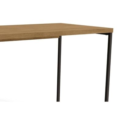 Mesa de Escritório Secretária Industrial LI002 Canela/Preto Kappesberg